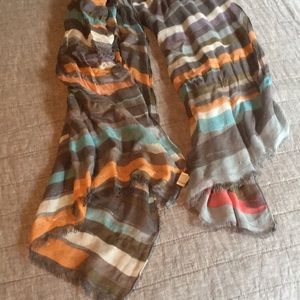 LOFT multicolor scarf with shimmer stripe